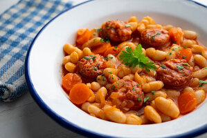 Beans with chorizo - traditional Asturian fabada dish