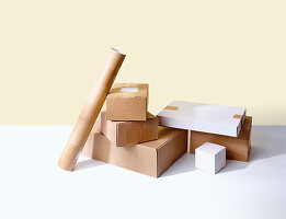 Cardboard boxes and cardboard tube