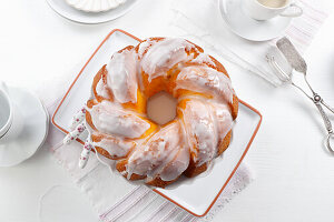 Orange babka with icing