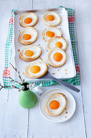 Easter puff pastry fried eggs