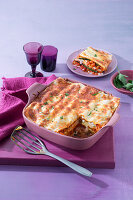 Wholemeal vegetable lasagne with courgettes, pumpkin and peppers