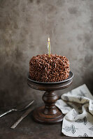 Small chocolate cream cake