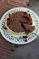 Chocolate cherry tart