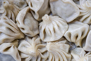 Khinkali, traditional Georgian dumplings with black pepper