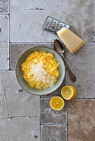Pumpkin and lemon risotto with parmesan (vegetarian)