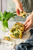 Spinach and feta pull-apart bread