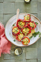 Stuffed peppers with quinoa and coconut lentil puree