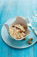 White risotto with espresso flavour and capers