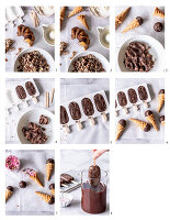 Cakesicles und Cake Pops mit Schokoladenüberzug