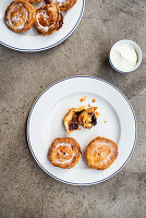 Mince pies with cream