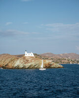 Kea-Leuchtturm, Insel Kea, Kykladen, Griechische Inseln, Griechenland, Europa