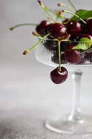 Cherries in crystal bowl