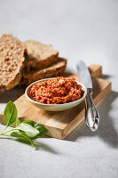 Vegan spread made from sun-dried tomatoes