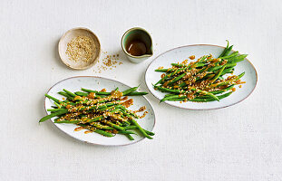 Green beans with sesame dressing