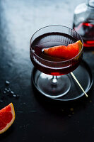 Negroni cocktail with pink grapefruit