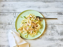 Tagliatelle and asparagus salad