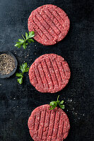 Raw minced meat for burger patties