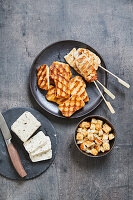 Grilled halloumi skewers