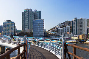 Songdo Cloud Trails walkway, Songdo beach, Busan, South Korea, Asia