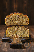 Homemade oat bread with sunflower seeds and sesame seeds