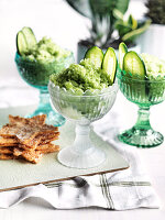 Cucumber, lemongrass and kaffir lime granita with coconut biscuits