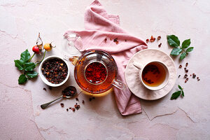 Rosehip Herbal Tea Made From Organic Rosehip Berry Shells.