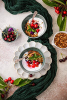 Kirschjoghurt mit knusprigem Granola