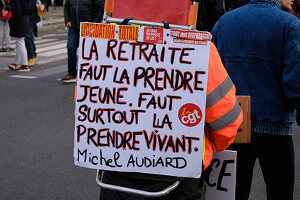 France, Demonstration against pension reform, Paris, 11/01/2020, France