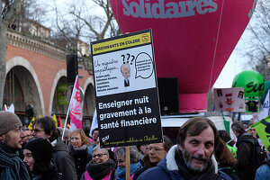 France, Demonstration against pension reform, Paris, 11/01/2020, France
