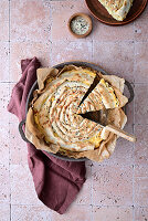 Lavash-Kuchen mit cremiger Käsefüllung