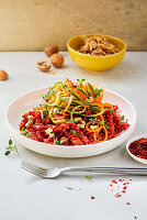 One-Pot-Pasta mit Gemüsespirelli