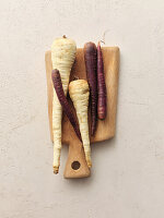 Purple carrots and parsnips