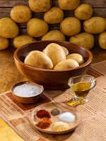 Ingredients for potato wedges