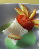 Strawberry and apple rice dessert