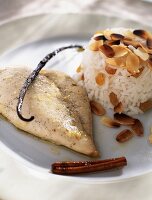 Marinated chicken breast with vanilla and spices