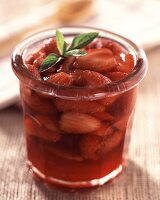 Strawberry jam with mint