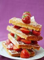 Waffles with strawberries