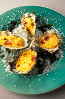 hollow oysters au gratin