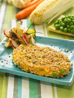 Schnitzel with oatmeal and vegetable bread coating