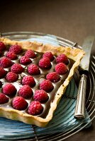 Chocolate and raspberry tart