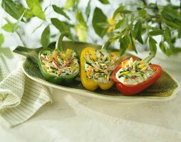 Peppers stuffed with yoghurts and vegetables