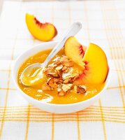 Peach compote with almonds