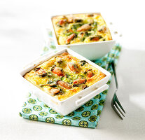 Mussel and leek gratin