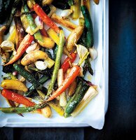 Mixed roasted spring vegetables
