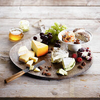 Cheeseboard and fresh fruit