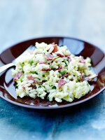 Risotto mit Erbsen, Pancetta und Parmesan