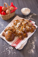 Brioche sheep with hail sugar for Easter