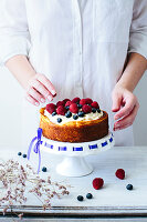 Italian cheesecake with mascarpone and fresh berries