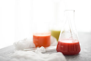 Assortment of multicolored fruit juices