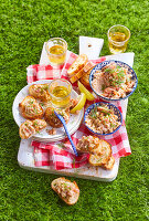 Shrimp salad on sliced bread